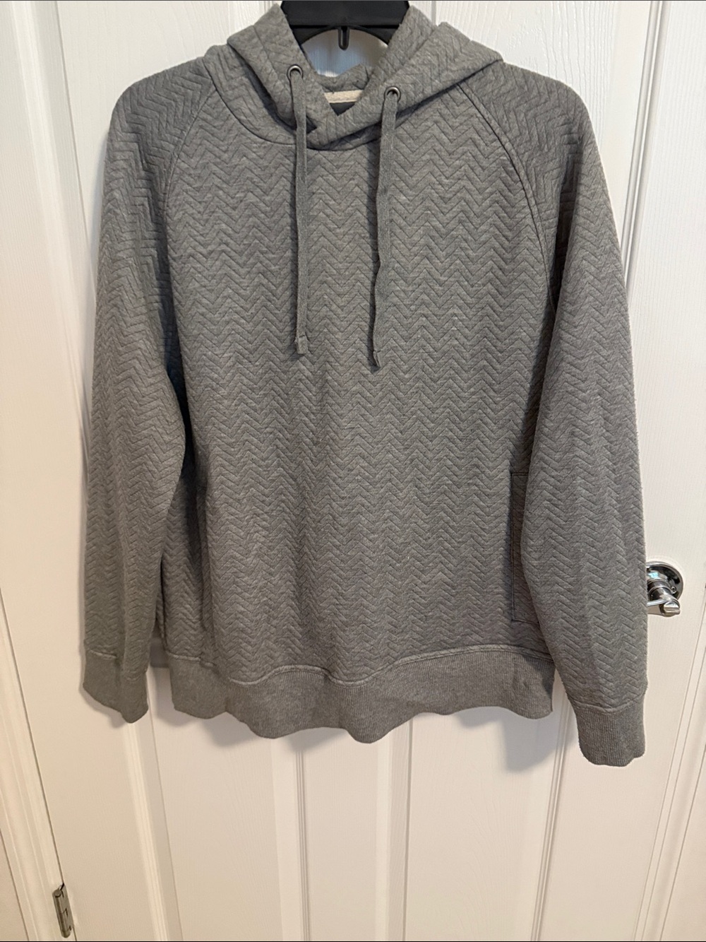 Banana Republic Gray Quilted Hooded Sweatshirt
